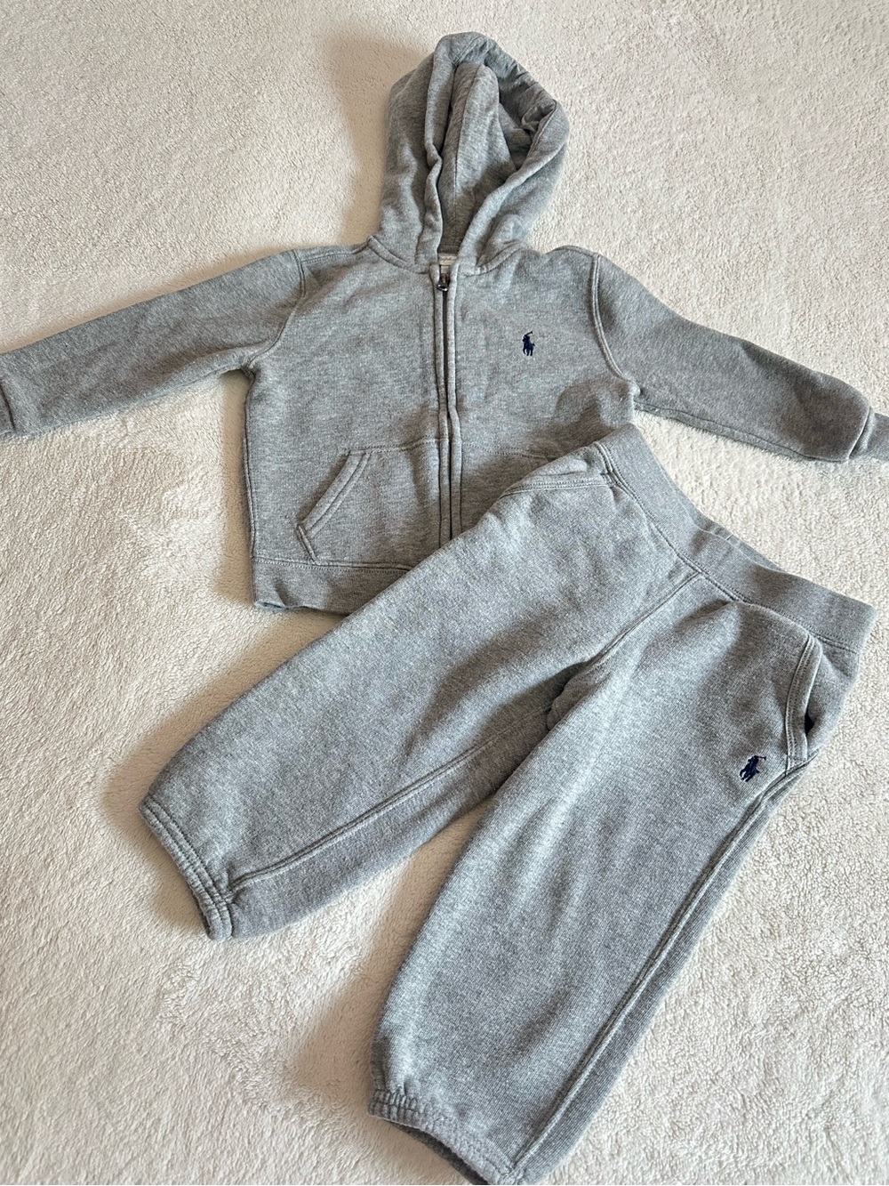Ralph Lauren Gray Hoodie & Jogger Sweat Set size 24 months